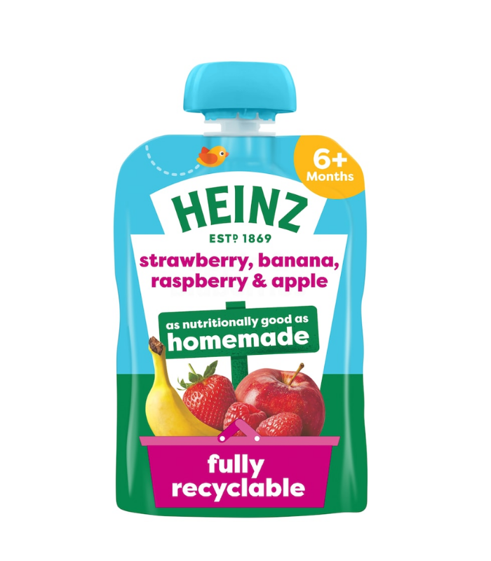 Strawberry, Banana, Raspberry & Apple pouch
